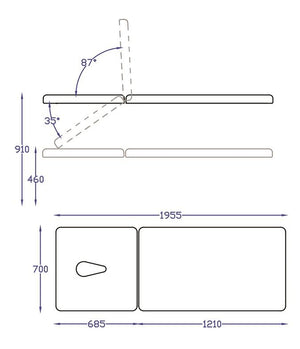 2-Section Synergy-E Treatment Couch Electric